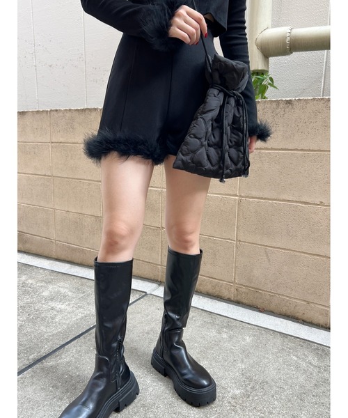 PHILLY（フィリー）の「【PHILLY】ファー付きコンパクトショートパンツ（その他パンツ・レディース・ベージュ/ブラック・FREE）」の10枚目の写真