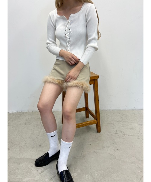 PHILLY（フィリー）の「【PHILLY】ファー付きコンパクトショートパンツ（その他パンツ・レディース・ベージュ/ブラック・FREE）」の18枚目の写真