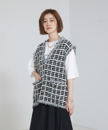 abahouse mavie | ツィードニットベスト(ベスト)
