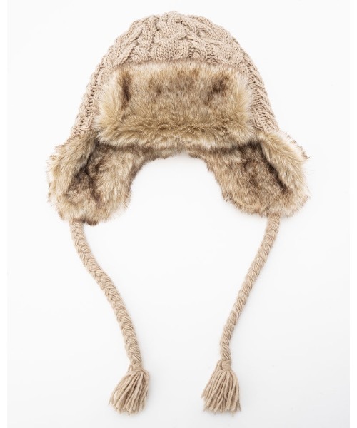 BILLABONG（ビラボン）の「BILLABONG レディース 【A/Div.】 ADIV TRAPPER FUR CAP キャップ 【2023年秋冬モデル】/ビラボンフェイクファー＆ニットアレンジトラッパーキャップ（キャップ・レディース・ベージュ/ブラウン/ブラック・FREE）」の12枚目の写真