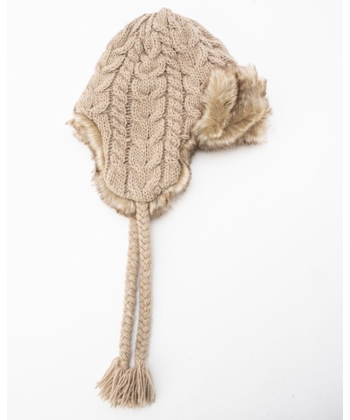 BILLABONG（ビラボン）の「BILLABONG レディース 【A/Div.】 ADIV TRAPPER FUR CAP キャップ 【2023年秋冬モデル】/ビラボンフェイクファー＆ニットアレンジトラッパーキャップ（キャップ・レディース・ベージュ/ブラウン/ブラック・FREE）」の15枚目の写真