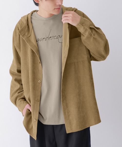 n'OrLABEL（ノアールレーベル）の「『コーデュロイフーディーシャツ』（シャツ/ブラウス・レディース・ベージュ/ネイビー/ブラック・1/2）」の14枚目の写真