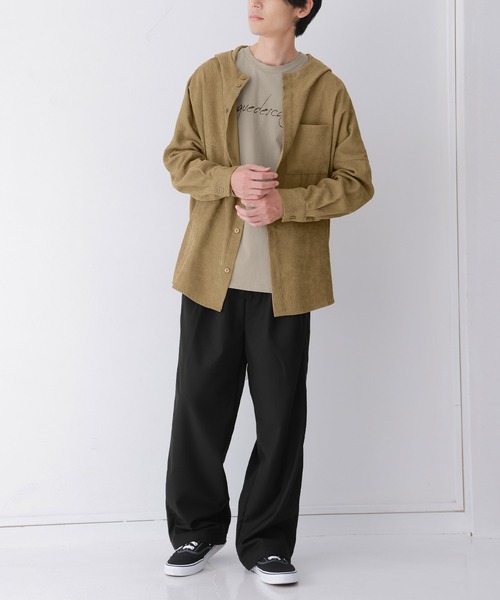 n'OrLABEL（ノアールレーベル）の「『コーデュロイフーディーシャツ』（シャツ/ブラウス・レディース・ベージュ/ネイビー/ブラック・1/2）」の15枚目の写真