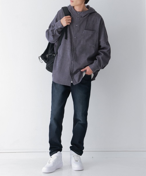 n'OrLABEL（ノアールレーベル）の「『コーデュロイフーディーシャツ』（シャツ/ブラウス・レディース・ベージュ/ネイビー/ブラック・1/2）」の20枚目の写真