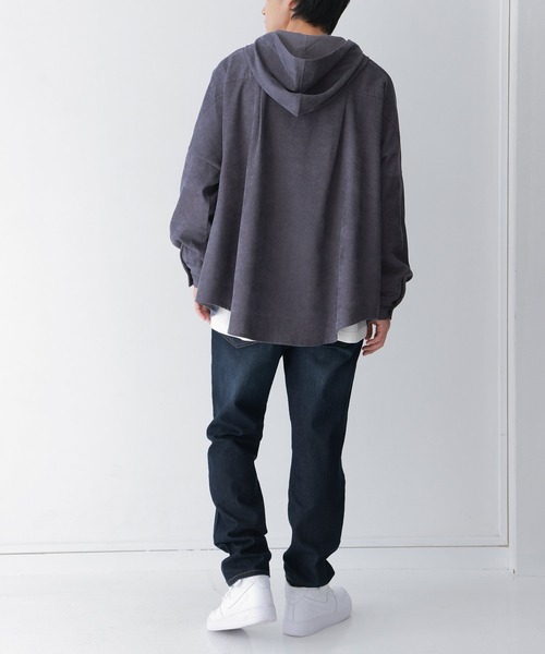 n'OrLABEL（ノアールレーベル）の「『コーデュロイフーディーシャツ』（シャツ/ブラウス・レディース・ベージュ/ネイビー/ブラック・1/2）」の21枚目の写真