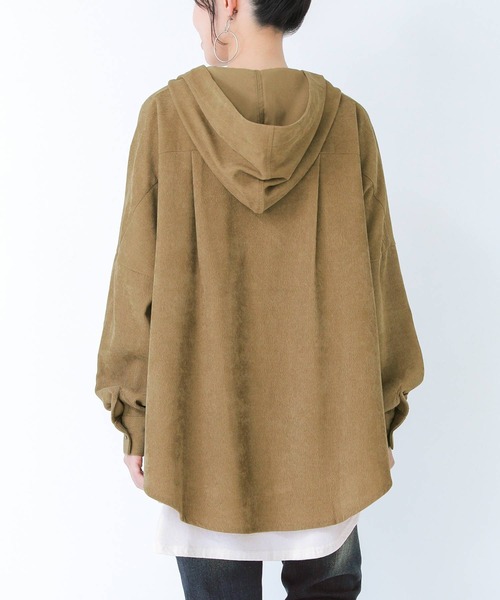 n'OrLABEL（ノアールレーベル）の「『コーデュロイフーディーシャツ』（シャツ/ブラウス・レディース・ベージュ/ネイビー/ブラック・1/2）」の11枚目の写真