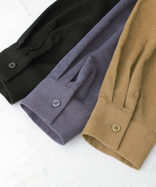 n'OrLABEL（ノアールレーベル）の「『コーデュロイフーディーシャツ』（シャツ/ブラウス・レディース・ベージュ/ネイビー/ブラック・1/2）」の22枚目の写真