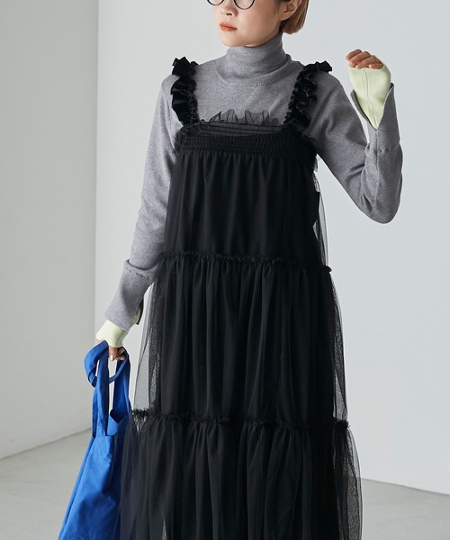 forksy.(フォルクシー)の「【forksy.】マルチウェイベロア&チュールワンピース(ワンピース・レディース・グレイッシュベージュ/ブルーグレー/ピンク/ブラック・FREE)」の22枚目の写真