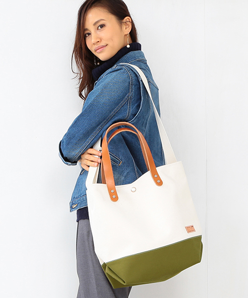 B:MING by BEAMS(ビーミングバイビームス)の「<VERY11月号掲載>buddy×B:MING / 別注Collar レザートート 15FW(トートバッグ・レディース・ブラック/オリーブ・ONE SIZE)」の14枚目の写真