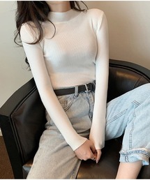 6color シンプルリブニット