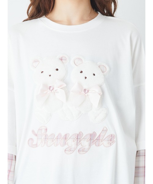 Ank Rouge クマふたごくまちゃんロンTシャツ ふたごくまちゃんロンTe - Ank Rouge(アンクルージュ)のTシャツ