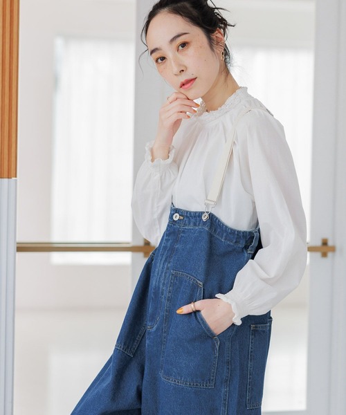 studio CLIP（スタディオクリップ）の「レースシャーリングブラウス
