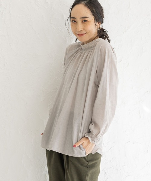 studio CLIP（スタディオクリップ）の「レースシャーリングブラウス