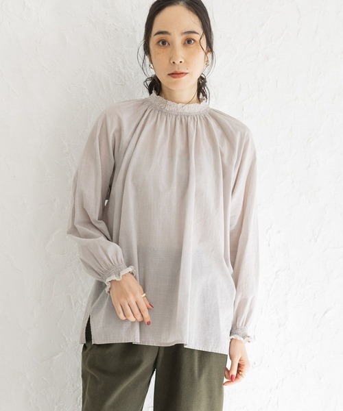 studio CLIP（スタディオクリップ）の「レースシャーリングブラウス（シャツ/ブラウス・レディース・その他1/オフホワイト/その他2/スモーク/その他3/ネイビー・LARGE/MEDIUM）」の20枚目の写真