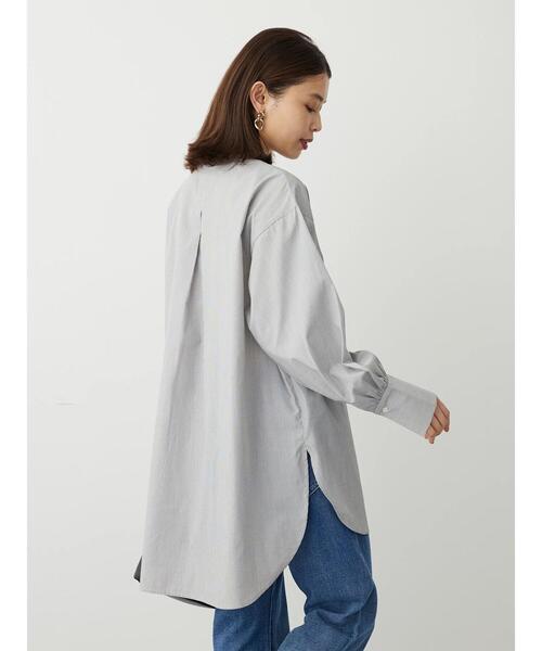 Green　Parks（グリーンパークス）の「イージーケアスタンドフリルシャツチュニック（チュニック・レディース・ブラック系その他2/ブルー系その他6/オフホワイト/ネイビー・FREE）」の6枚目の写真