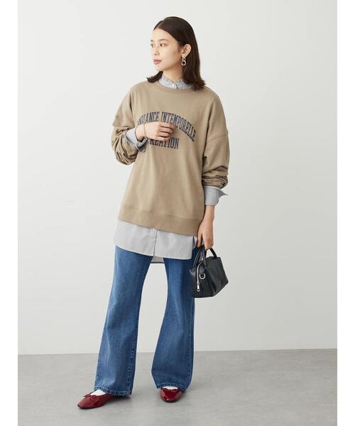 Green　Parks（グリーンパークス）の「イージーケアスタンドフリルシャツチュニック（チュニック・レディース・ブラック系その他2/ブルー系その他6/オフホワイト/ネイビー・FREE）」の8枚目の写真