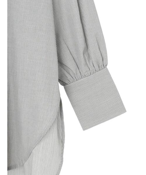 Green　Parks（グリーンパークス）の「イージーケアスタンドフリルシャツチュニック（チュニック・レディース・ブラック系その他2/ブルー系その他6/オフホワイト/ネイビー・FREE）」の17枚目の写真