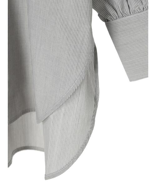 Green　Parks（グリーンパークス）の「イージーケアスタンドフリルシャツチュニック（チュニック・レディース・ブラック系その他2/ブルー系その他6/オフホワイト/ネイビー・FREE）」の21枚目の写真