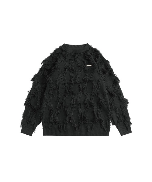 U:UME(ユーム)の「Relaxed Tassel Design Sweater/リラックスタッセルデザインニットセーター(ニット/セーター・メンズ・ブラック/アイボリー・LARGE/MEDIUM)」の2枚目の写真