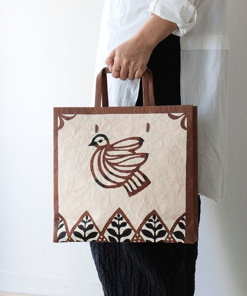 fennica（フェニカ）の「桂樹舎 / 和紙 手提げ袋（トートバッグ・レディース・ブルー/ブラウン・ONE SIZE）」の7枚目の写真