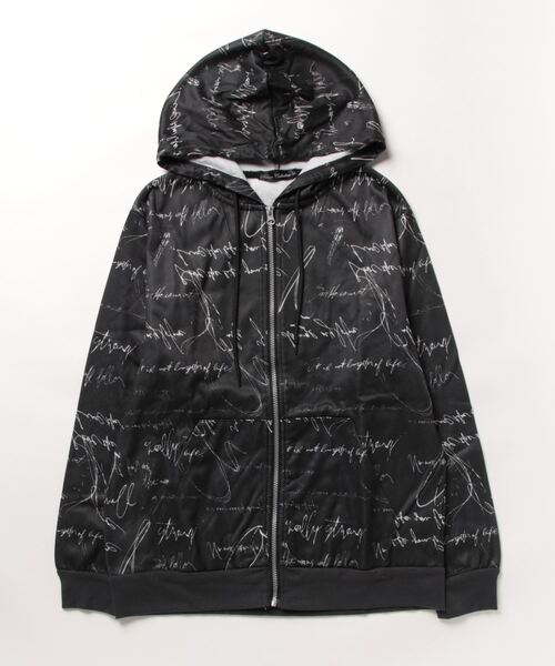 STYLEBLOCK(スタイルブロック)の「裏起毛総プリントパーカー(パーカー・メンズ・ホワイト/ブラック/ベージュ/ワイン/ブラック系その他/ブルー・M/L/LL)」の4枚目の写真