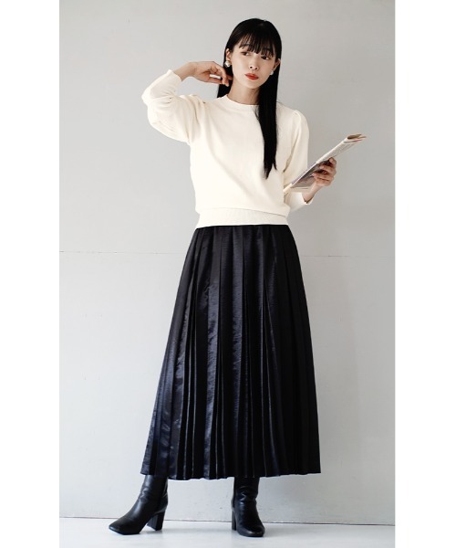 apartment department（アパートメントデパートメント）の「ショルダータック ニットプルオーバー（ニット/セーター・レディース・ブラック/レッド/ネイビー/杢グレー/オフホワイト・M）」の6枚目の写真