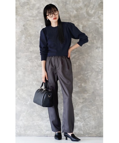 apartment department（アパートメントデパートメント）の「ショルダータック ニットプルオーバー（ニット/セーター・レディース・ブラック/レッド/ネイビー/杢グレー/オフホワイト・M）」の13枚目の写真