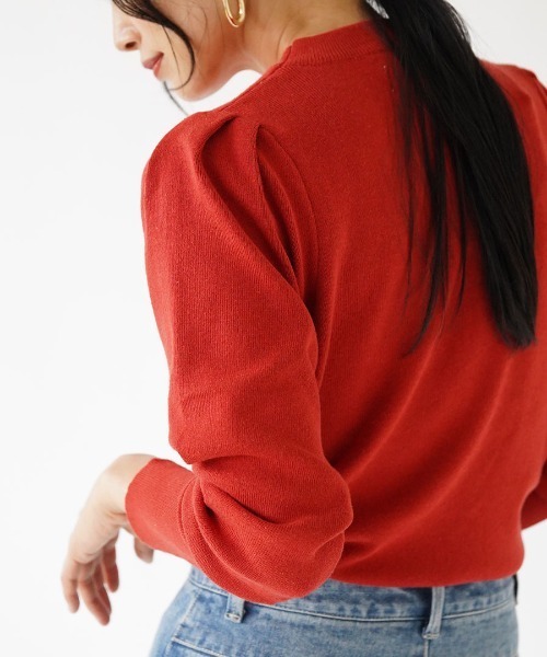 apartment department（アパートメントデパートメント）の「ショルダータック ニットプルオーバー（ニット/セーター・レディース・ブラック/レッド/ネイビー/杢グレー/オフホワイト・M）」の17枚目の写真