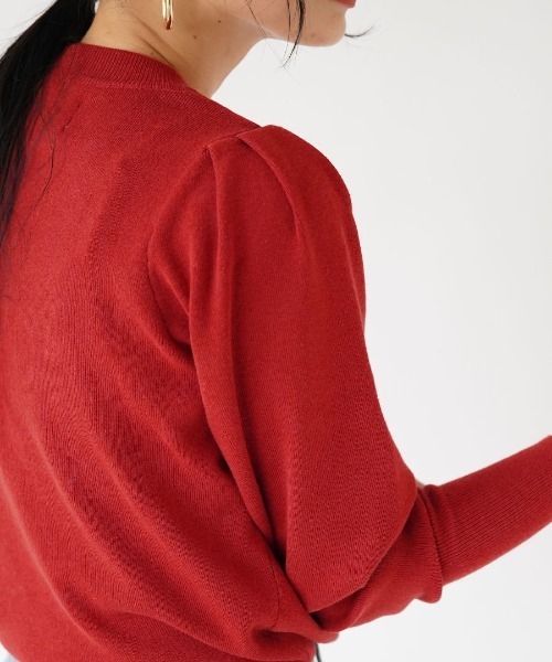 apartment department（アパートメントデパートメント）の「ショルダータック ニットプルオーバー（ニット/セーター・レディース・ブラック/レッド/ネイビー/杢グレー/オフホワイト・M）」の18枚目の写真