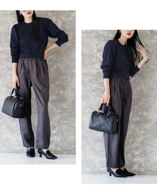 apartment department（アパートメントデパートメント）の「ショルダータック ニットプルオーバー（ニット/セーター・レディース・ブラック/レッド/ネイビー/杢グレー/オフホワイト・M）」の14枚目の写真