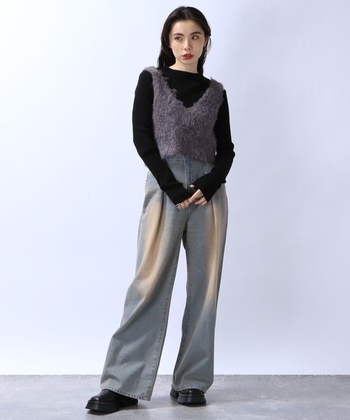 3点セットJEANASIS グレー チェック柄 ビスチェ She's Closet（シーズクローゼット）の「ニュアンスペイント