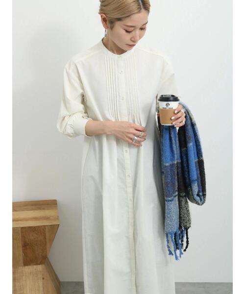 Samansa Mos2 blue(サマンサモスモスブルー)の「ブークレチェックマフラー(ストール/ショール・レディース・キナリ/モカ/ブルー・F)」の16枚目の写真