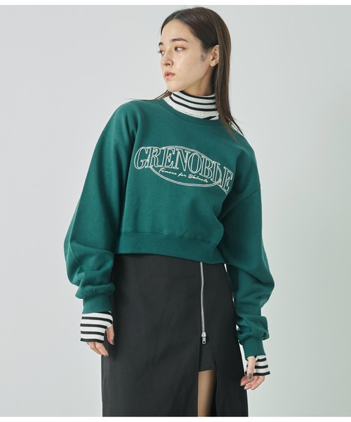 ANAP（アナップ）の「刺繍クロップド裏起毛スウェットトレーナー