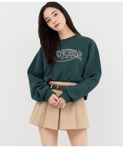 ANAP(アナップ)の「刺繍クロップド裏起毛スウェットトレーナー(スウェット・レディース・オフホワイト/モスグリーン/ブラック・FREE)」の8枚目の写真