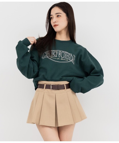 ANAP(アナップ)の「刺繍クロップド裏起毛スウェットトレーナー(スウェット・レディース・オフホワイト/モスグリーン/ブラック・FREE)」の9枚目の写真
