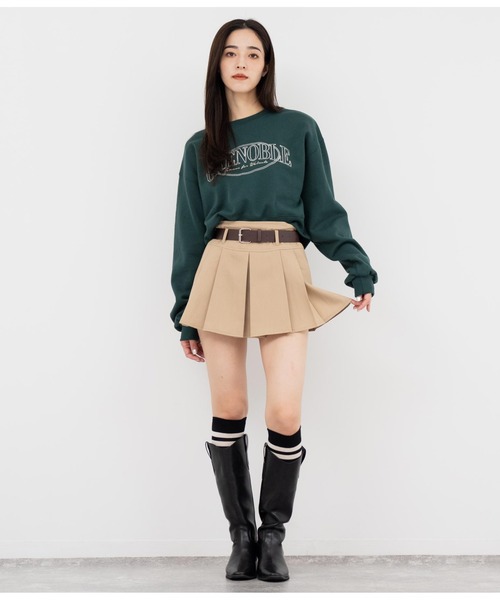 ANAP(アナップ)の「刺繍クロップド裏起毛スウェットトレーナー(スウェット・レディース・オフホワイト/モスグリーン/ブラック・FREE)」の11枚目の写真