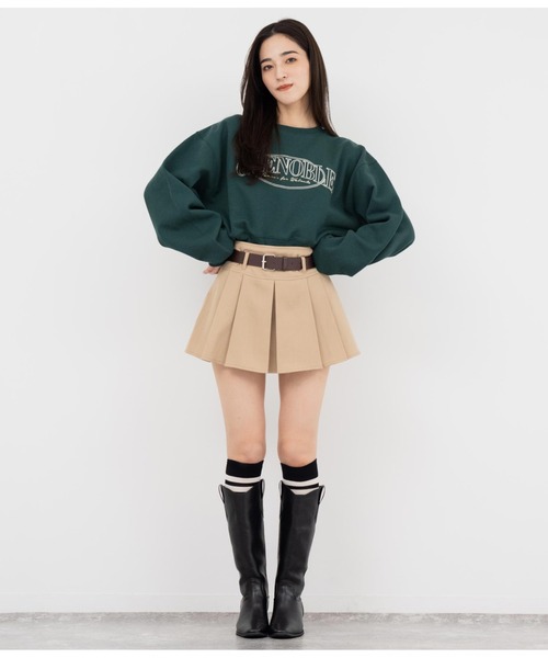 ANAP(アナップ)の「刺繍クロップド裏起毛スウェットトレーナー(スウェット・レディース・オフホワイト/モスグリーン/ブラック・FREE)」の12枚目の写真