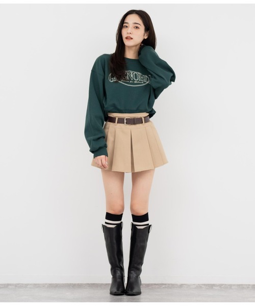 ANAP(アナップ)の「刺繍クロップド裏起毛スウェットトレーナー(スウェット・レディース・オフホワイト/モスグリーン/ブラック・FREE)」の10枚目の写真
