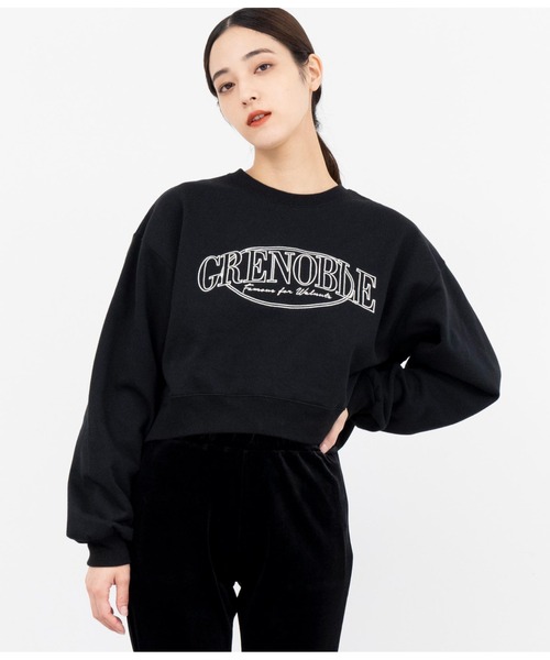 ANAP(アナップ)の「刺繍クロップド裏起毛スウェットトレーナー(スウェット・レディース・オフホワイト/モスグリーン/ブラック・FREE)」の13枚目の写真
