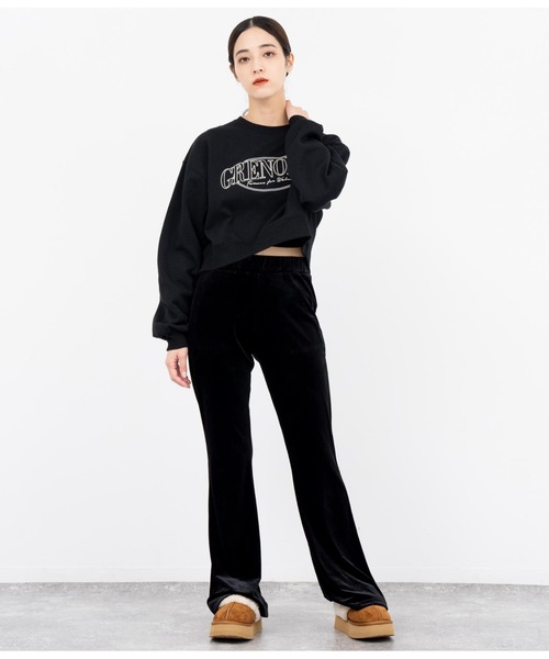 ANAP（アナップ）の「刺繍クロップド裏起毛スウェットトレーナー