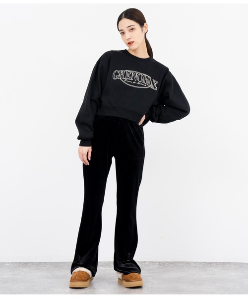 ANAP(アナップ)の「刺繍クロップド裏起毛スウェットトレーナー(スウェット・レディース・オフホワイト/モスグリーン/ブラック・FREE)」の15枚目の写真