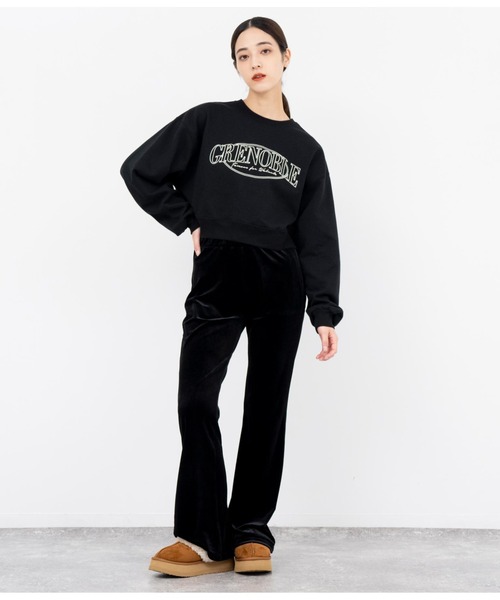 ANAP(アナップ)の「刺繍クロップド裏起毛スウェットトレーナー(スウェット・レディース・オフホワイト/モスグリーン/ブラック・FREE)」の16枚目の写真