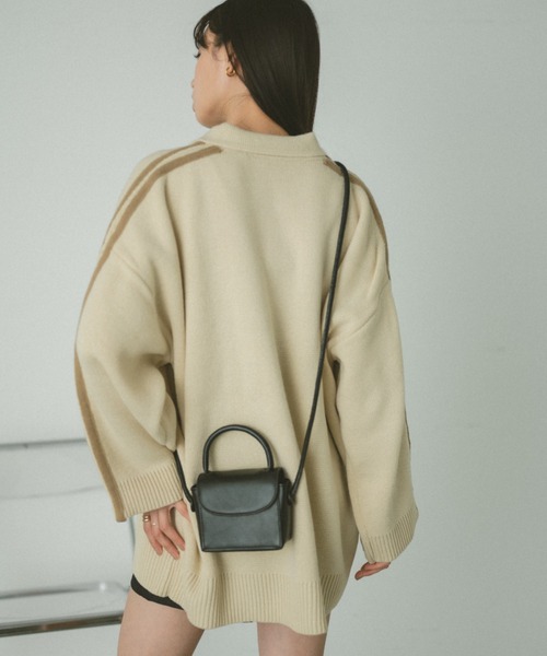 VANNIE U（ヴァニーユー）の「ラインニットオーバーブルゾン（ブルゾン・レディース・ピンク/グリーン/アイボリー・FREE）」の16枚目の写真