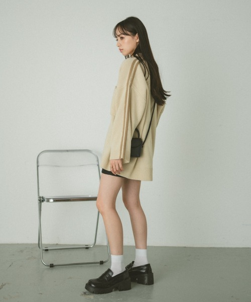 VANNIE U（ヴァニーユー）の「ラインニットオーバーブルゾン（ブルゾン・レディース・ピンク/グリーン/アイボリー・FREE）」の18枚目の写真