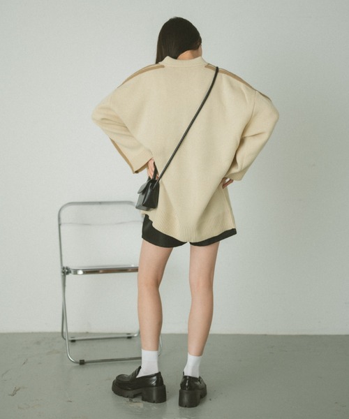 VANNIE U（ヴァニーユー）の「ラインニットオーバーブルゾン（ブルゾン・レディース・ピンク/グリーン/アイボリー・FREE）」の19枚目の写真