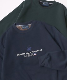 2026AW BEVERLY HILLS POLO CLUB/ビバリーヒルズポロクラブ 裏起毛ボア ワンポイント刺繍 スウェットトレーナー レディース メンズ トップス