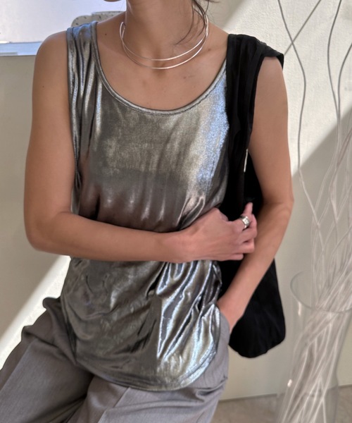 セール】メタリックタンクトップ/シャイニーラメタンク（タンクトップ