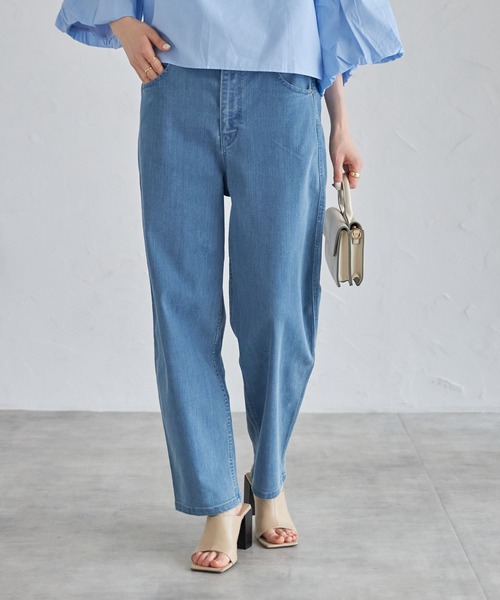 【セール】バックゴムウエストカーブデニムパンツ（デニムパンツ）｜each（イーチ）