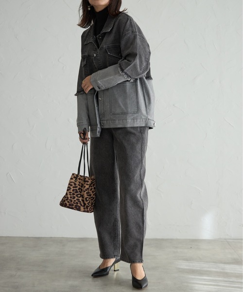 each（イーチ）の「バックゴムウエストカーブデニムパンツ（デニムパンツ・レディース・ブラック/ブルー/ホワイト・FREE）」の13枚目の写真