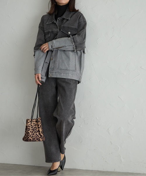 each（イーチ）の「バックゴムウエストカーブデニムパンツ（デニムパンツ・レディース・ブラック/ブルー/ホワイト・FREE）」の14枚目の写真